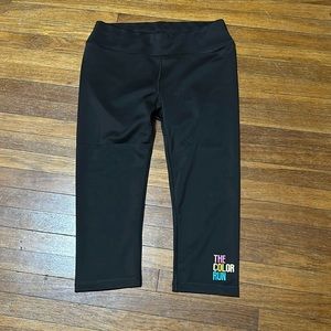 The Color Run Black Running Capris, Sz Lg